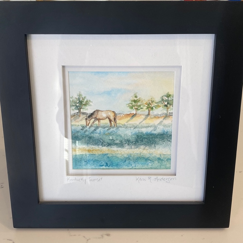 “Kentucky sunset” Custom Kentucky Horse Painting by Kari Anderson ONE OF A KIND